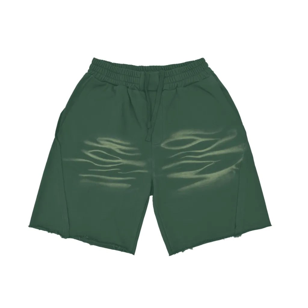 Heavyweight Vintage Washed Tiger Stripes Short Pants