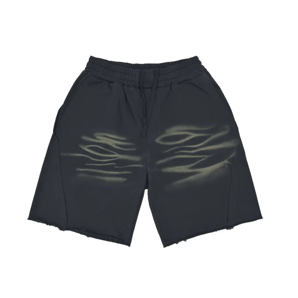 Heavyweight Vintage Washed Tiger Stripes Short Pants