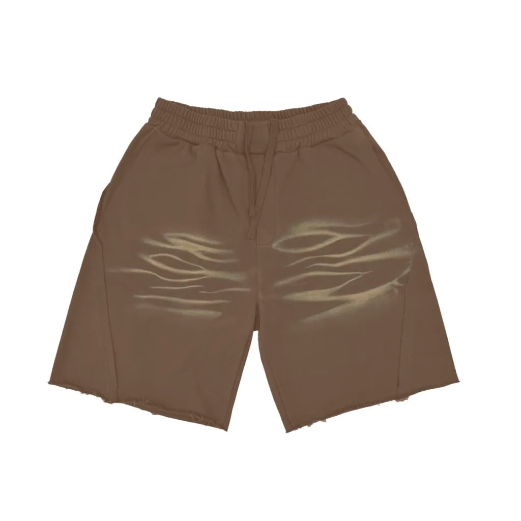 Heavyweight Vintage Washed Tiger Stripes Short Pants