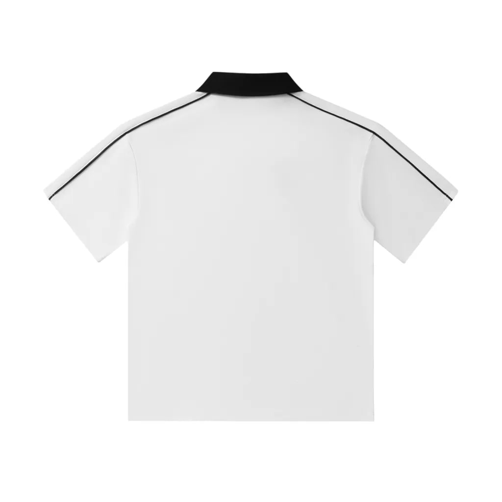 Contrast Collar Short-Sleeve Polo Shirt