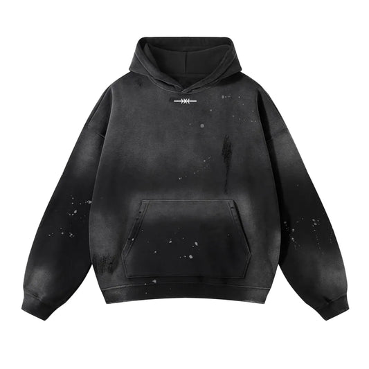 Vintage Wash Frayed Fleece Hoodie